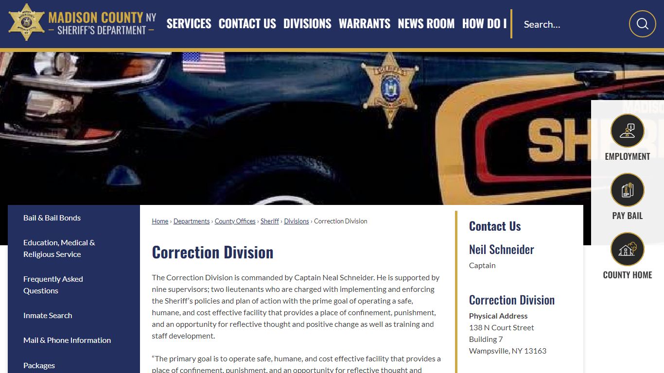 Correction Division | Madison County, NY - Government of New York