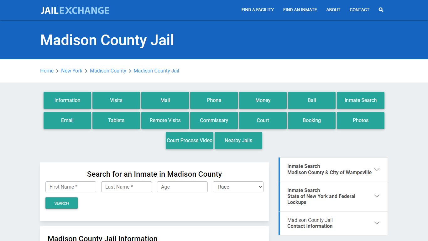 Madison County Jail Roster Lookup, NY, Inmate Search